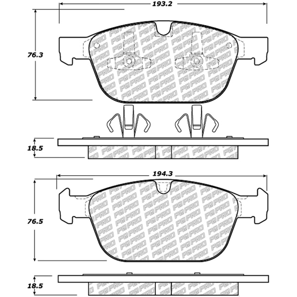 Centric Posi Quiet Pro™ Semi-Metallic Front Disc Brake Pads 500.14120