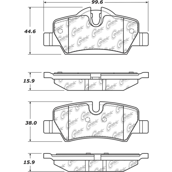Centric Posi Quiet™ Ceramic Rear Disc Brake Pads 105.18000