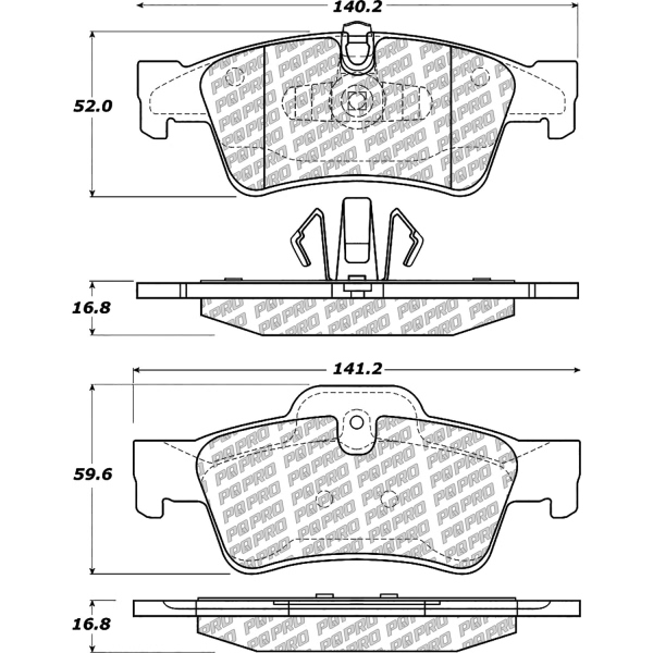 Centric Posi Quiet Pro™ Semi-Metallic Rear Disc Brake Pads 500.11220