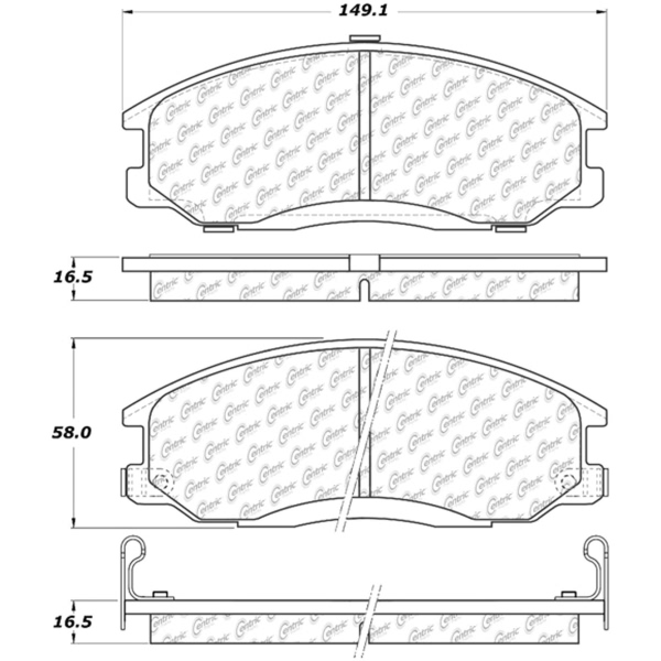 Centric Premium Ceramic Front Disc Brake Pads 301.08640