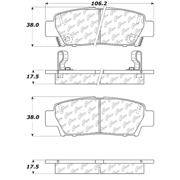 Centric Posi Quiet™ Ceramic Rear Disc Brake Pads 105.06720