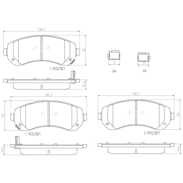 brembo Premium Ceramic Front Disc Brake Pads P10050N