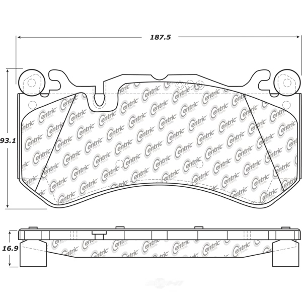 Centric Posi Quiet™ Semi-Metallic Front Disc Brake Pads 104.12911