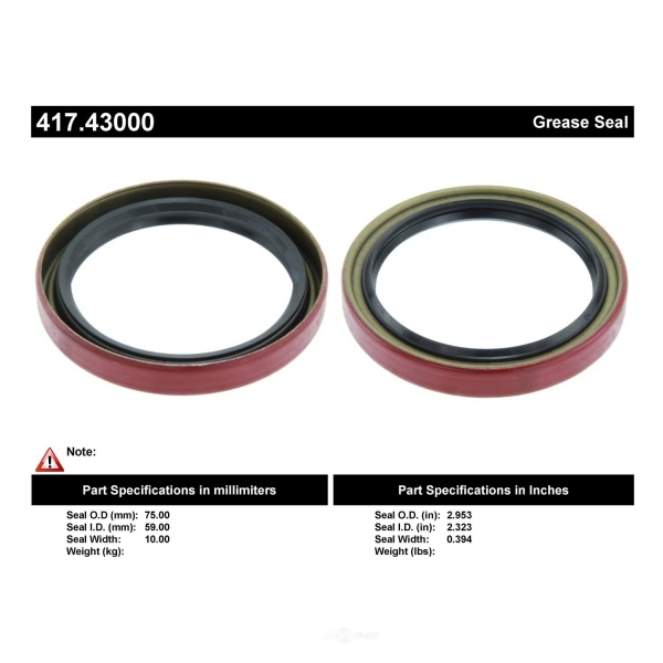Centric Premium™ Front Inner Wheel Seal 417.43000