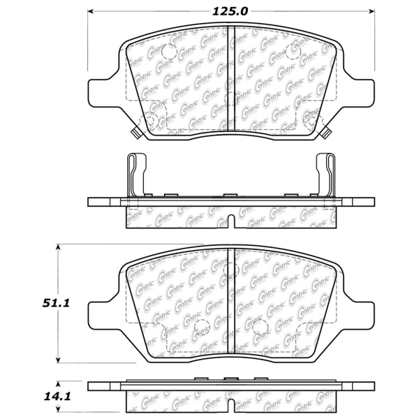 Centric Posi Quiet™ Ceramic Rear Disc Brake Pads 105.10930