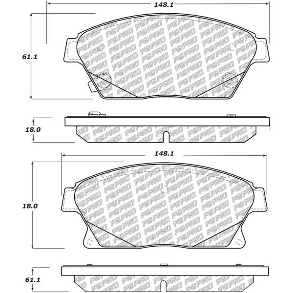 Centric Posi Quiet Pro™ Ceramic Front Disc Brake Pads 500.14670