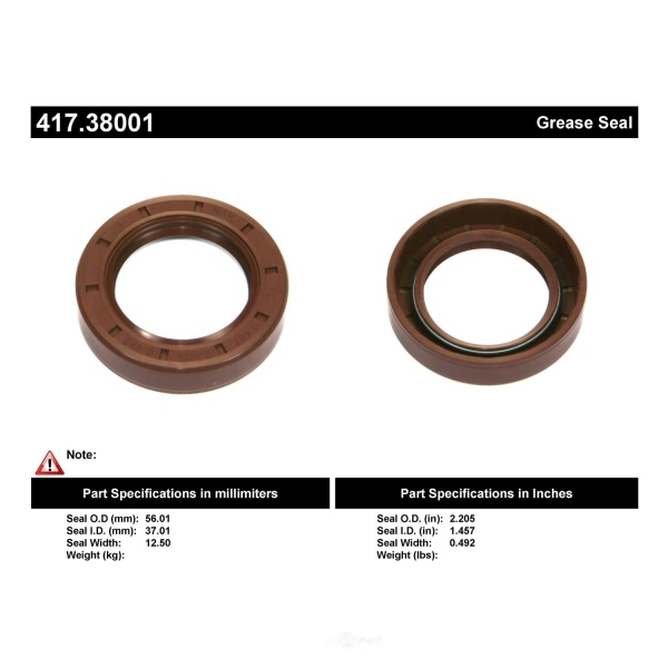 Centric Premium™ Axle Shaft Seal 417.38001
