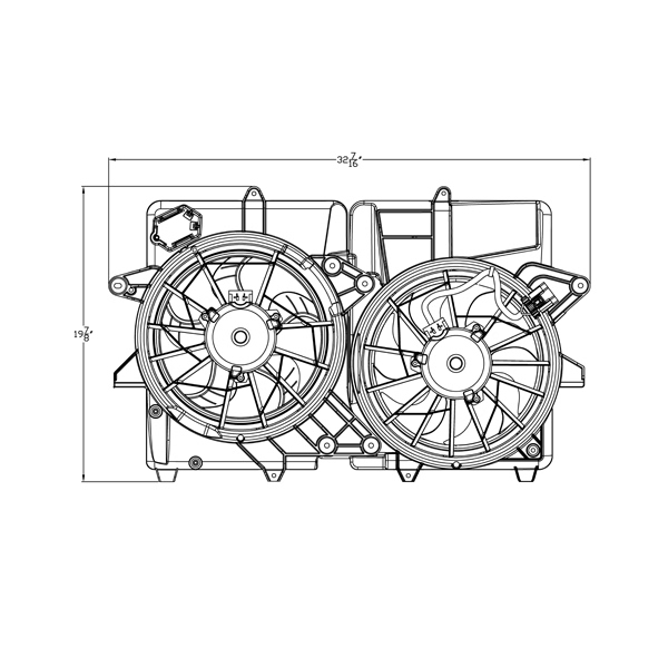 TYC Dual Radiator And Condenser Fan Assembly 623240