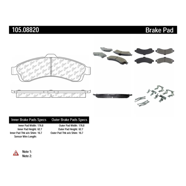 Centric Posi Quiet™ Ceramic Front Disc Brake Pads 105.08820