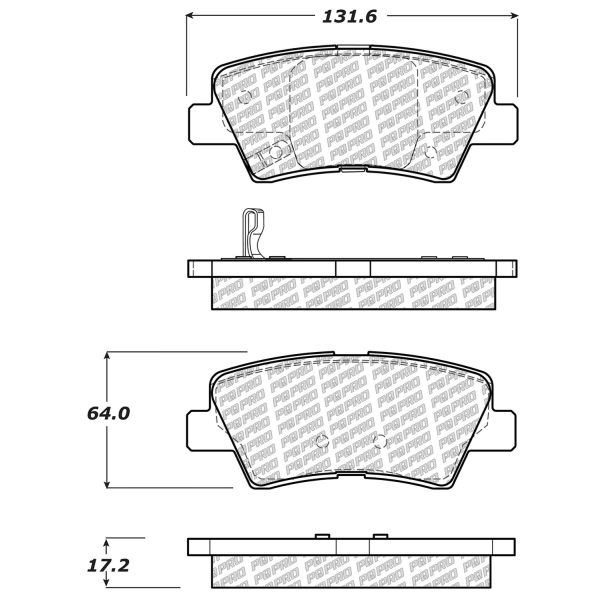 Centric Posi Quiet Pro™ Ceramic Rear Disc Brake Pads 500.14450