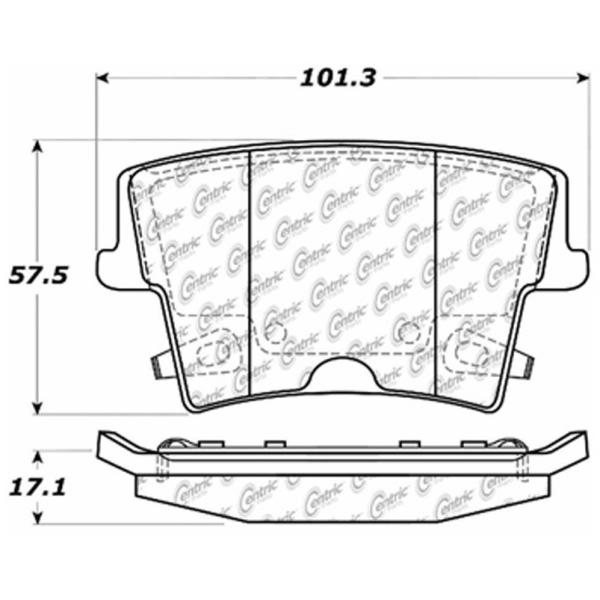 Centric Posi Quiet™ Extended Wear Semi-Metallic Rear Disc Brake Pads 106.10570