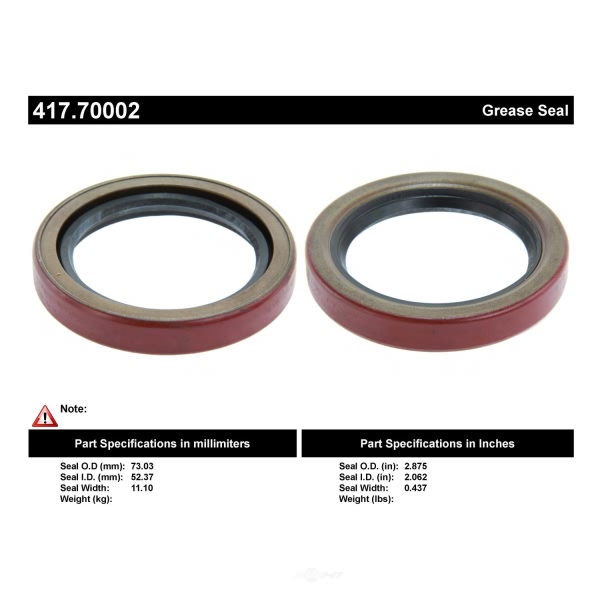 Centric Premium™ Front Inner Wheel Seal 417.70002
