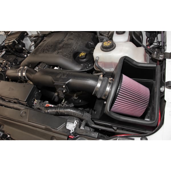 K&N 57 Series FIPK Generation II High-Density Polyethylene Black Air Intake System with Red Filter and Intake Pipe and Heat Shield 57-2583