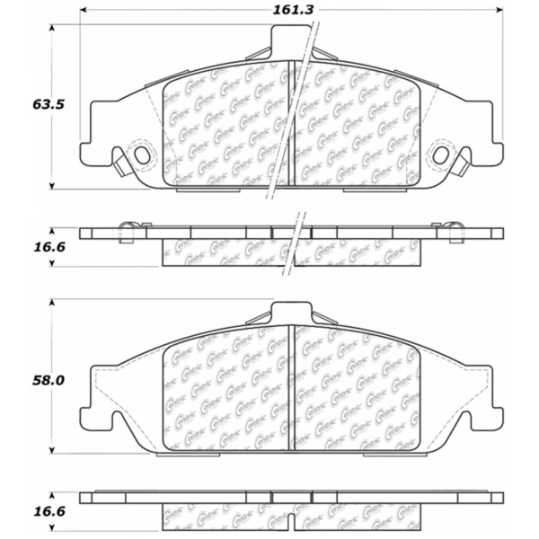 Centric Premium Ceramic Front Disc Brake Pads 301.07270