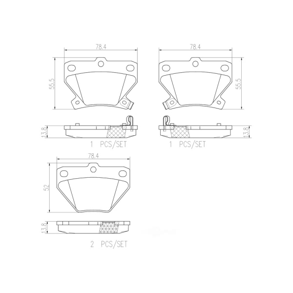 brembo Premium Ceramic Rear Disc Brake Pads P83052N