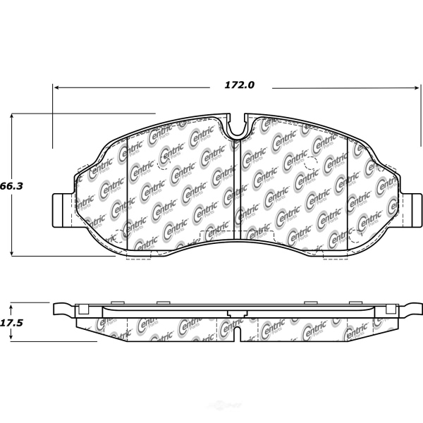 Centric Posi Quiet™ Semi-Metallic Front Disc Brake Pads 104.17740