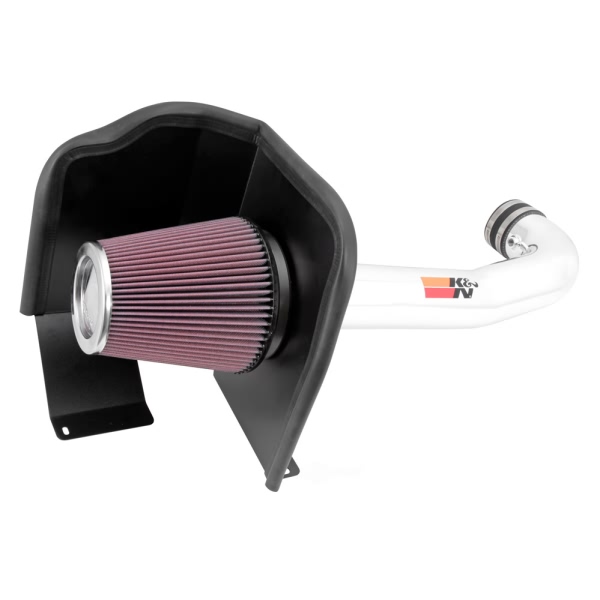 K&N 77 Series High-Flow Performance Aluminum Bright Aluminized Cold Air Intake System with Red Filter 77-3082KP