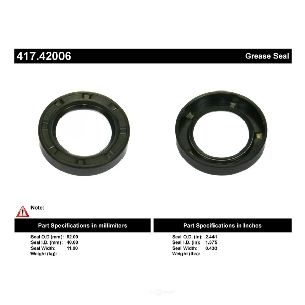 Centric Premium™ Axle Shaft Seal 417.42006