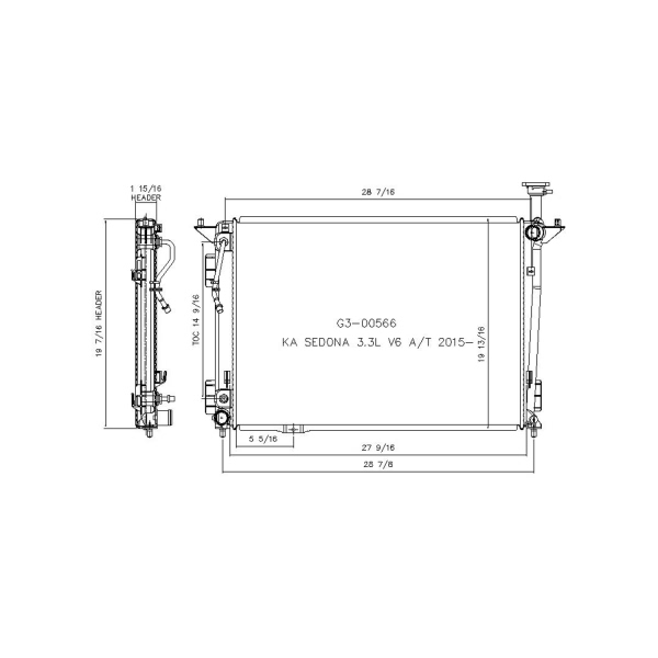 TYC Engine Coolant Radiator 13508
