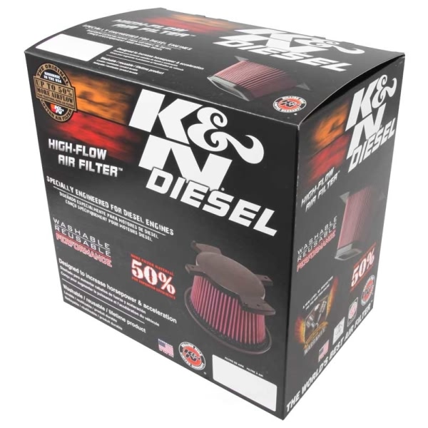 K&N E Series Oval Straight Red Air Filter （9.25" BOL x 6.5" BOW x 9.25" TOL x 6.5" TOW x 8.938" H) E-0644