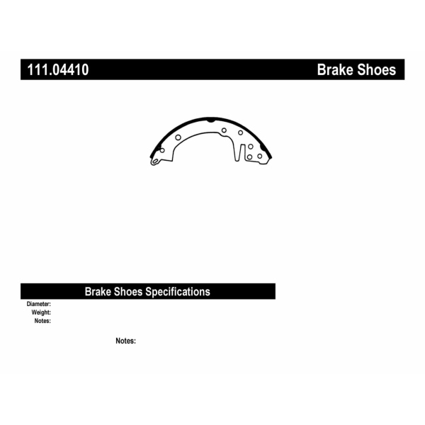 Centric Premium Rear Drum Brake Shoes 111.04410