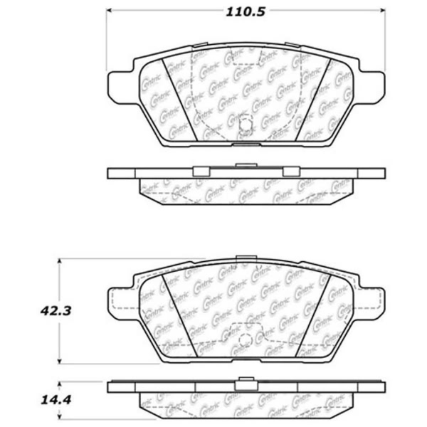 Centric Premium™ Semi-Metallic Brake Pads With Shims And Hardware 300.11610