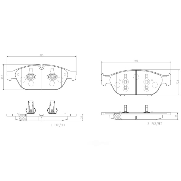 brembo Premium Ceramic Front Disc Brake Pads P85127N