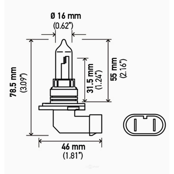 Hella 9005Sb Standard Series Halogen Light Bulb 9005SB