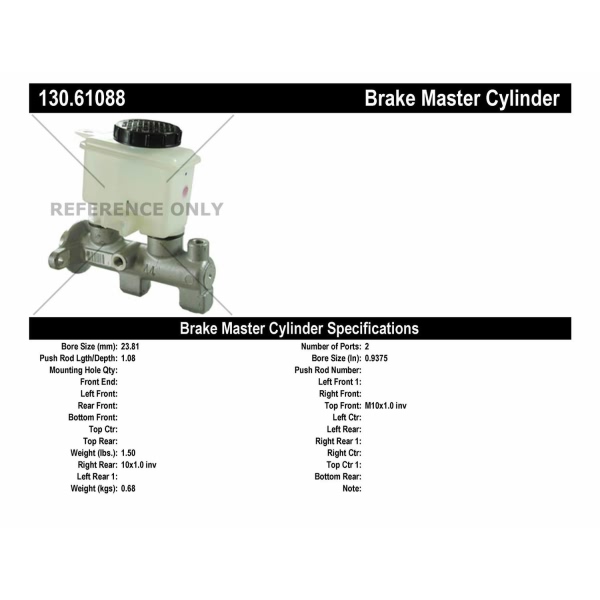 Centric Premium Brake Master Cylinder 130.61088