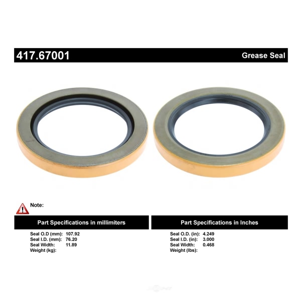 Centric Premium™ Axle Shaft Seal 417.67001