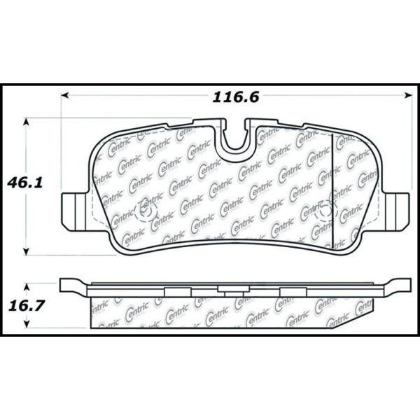 Centric Premium Semi-Metallic Rear Disc Brake Pads 300.10990