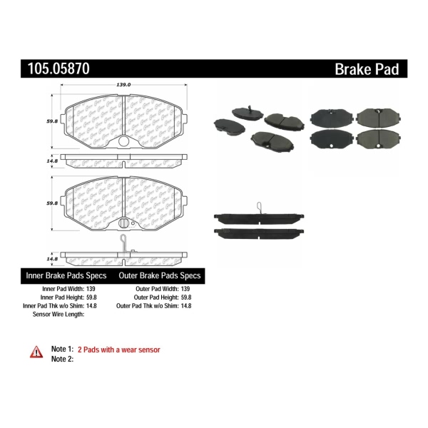 Centric Posi Quiet™ Ceramic Front Disc Brake Pads 105.05870