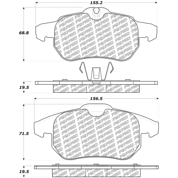 Centric Posi Quiet Pro™ Semi-Metallic Front Disc Brake Pads 500.09722
