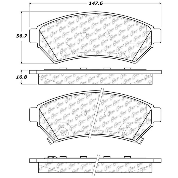 Centric Posi Quiet™ Ceramic Front Disc Brake Pads 105.10750