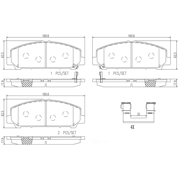 brembo Premium Ceramic Front Disc Brake Pads P56079N