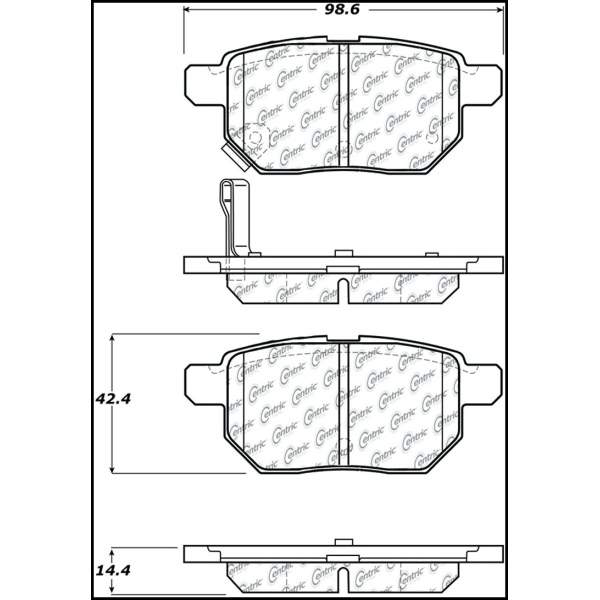 Centric Posi Quiet™ Extended Wear Semi-Metallic Rear Disc Brake Pads 106.13540