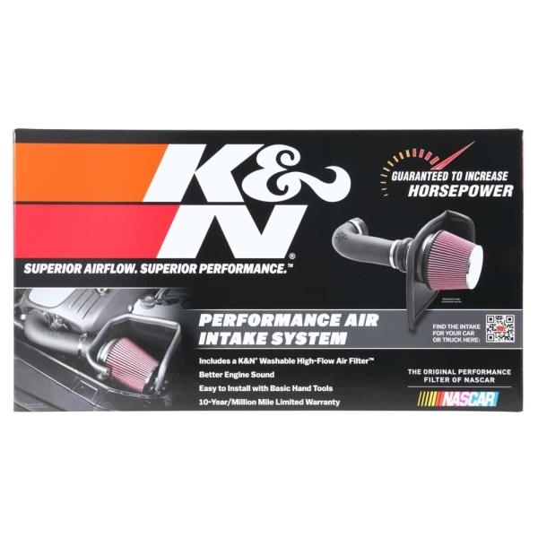 K&N 63 Series AirCharger® High-Density Polyethylene Black Cold Air Intake System with Red Filter 63-3082