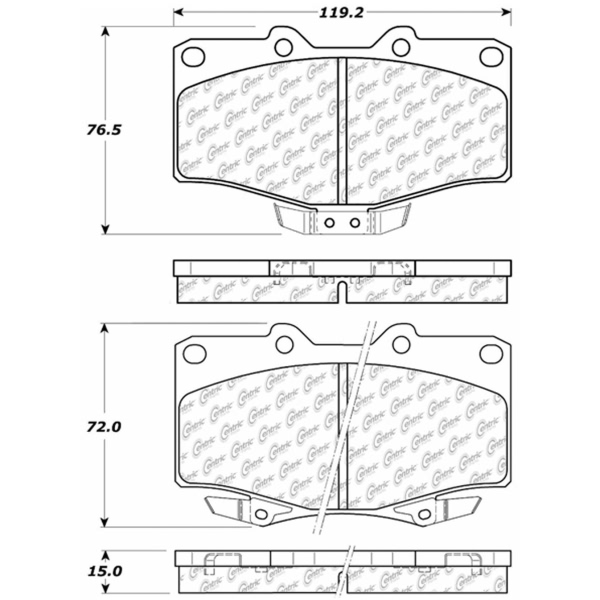 Centric Posi Quiet™ Extended Wear Semi-Metallic Front Disc Brake Pads 106.06110