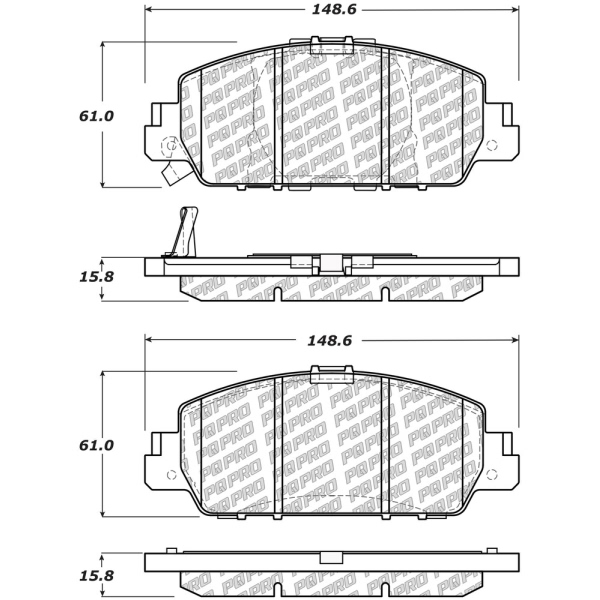 Centric Posi Quiet Pro™ Ceramic Front Disc Brake Pads 500.16540