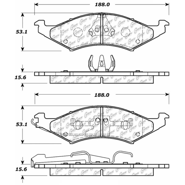 Centric Premium Semi-Metallic Front Disc Brake Pads 300.03240