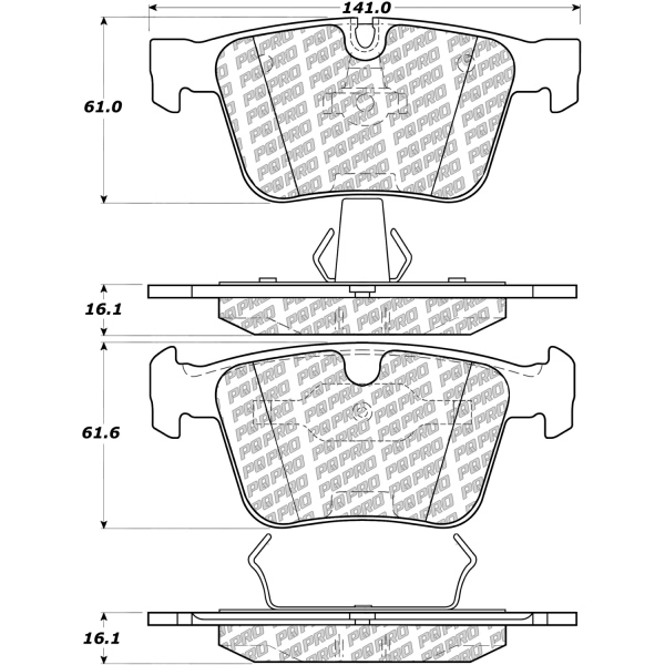 Centric Posi Quiet Pro™ Semi-Metallic Rear Disc Brake Pads 500.12900