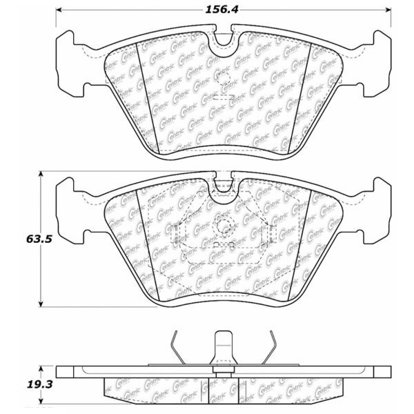 Centric Posi Quiet™ Semi-Metallic Front Disc Brake Pads 104.03940