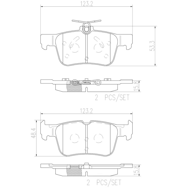 brembo Premium Ceramic Rear Disc Brake Pads P24175N