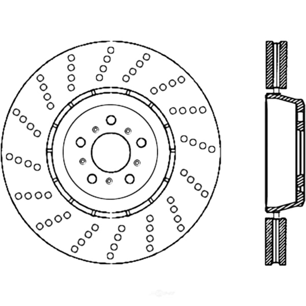 Centric SportStop Drilled 1-Piece Front Driver Side Brake Rotor 128.34082