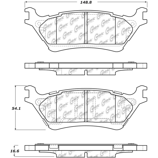 Centric Posi Quiet™ Ceramic Rear Disc Brake Pads 105.16020