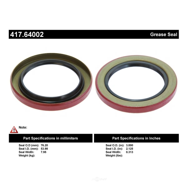 Centric Premium™ Rear Wheel Seal 417.64002