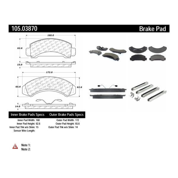 Centric Posi Quiet™ Ceramic Front Disc Brake Pads 105.03870