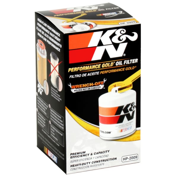 K&N Performance Gold™ Wrench-Off Oil Filter HP-2009