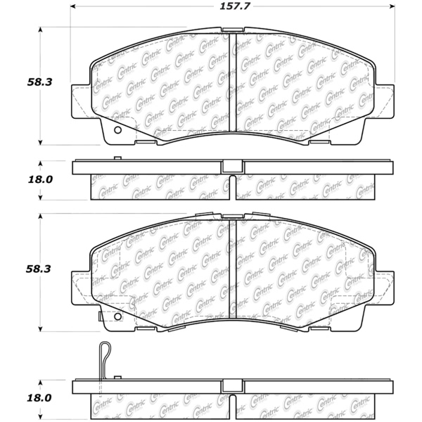 Centric Premium Ceramic Front Disc Brake Pads 301.11020