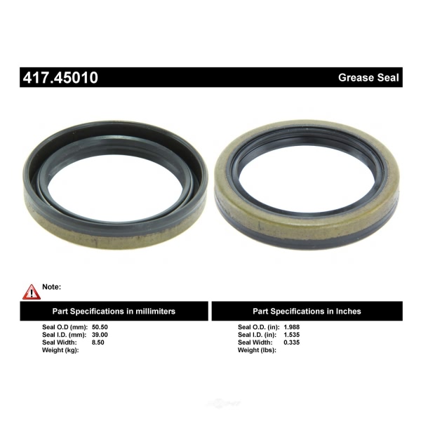 Centric Premium™ Axle Shaft Seal 417.45010